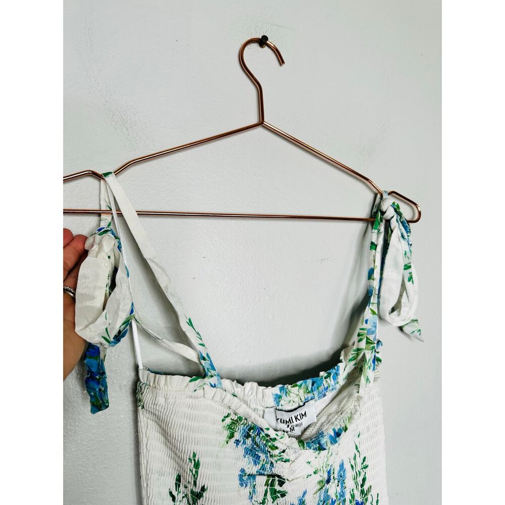 YUMI KIM Off-White Floral Tiered Ruffles Sweetheart Neckline Maxina Dress Size M - Picture 12 of 16